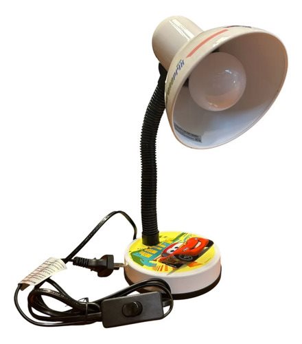 Lampara Velador De Mesa Luz De Noche Niños Cars Disney Negro Blanco