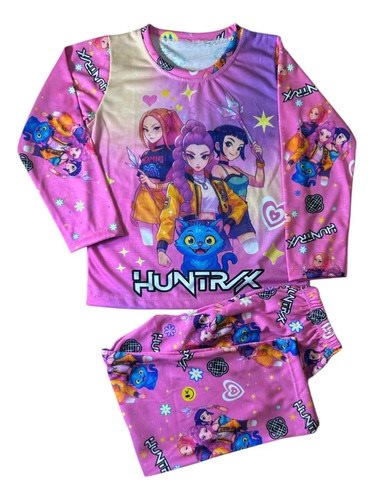 Pijama Conjunto Guerreras Kpop Huntrix Invierno Niños Rosa