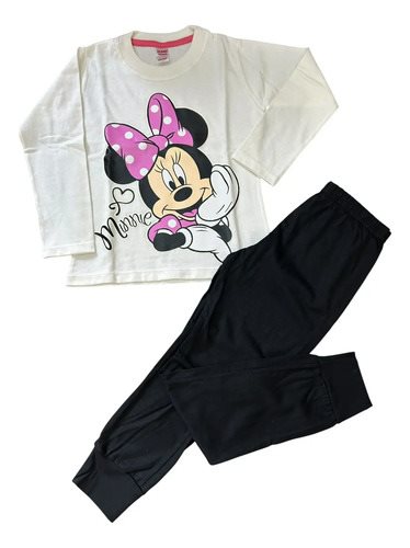 Conjunto Pijama Minnie Mouse Niños Invierno Manga Larga