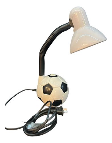 Velador De Mesa Lampara Luz Noche Niños Pelota Futbol Negro Blanco