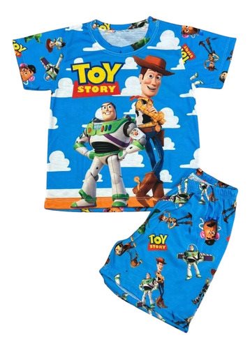 Conjunto Pijama Verano Manga Corta Niño Toy Story Azul