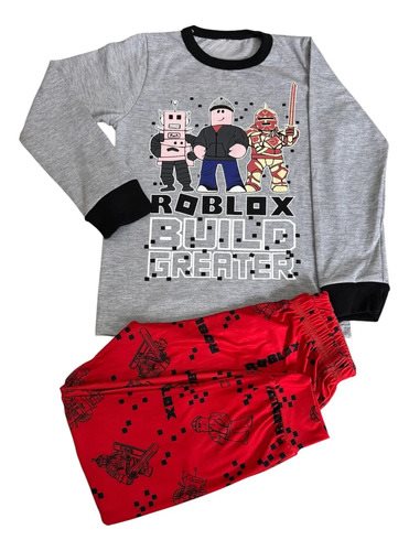 Conjunto Pijama Invierno Manga Larga Roblox Rojo