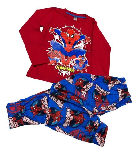 Pijama Niños Spiderman Conjunto Invierno Manga Larga