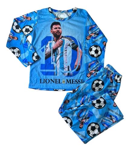 Pijama Conjunto Messi Argentina Afa Argentina Invierno Niños Celeste
