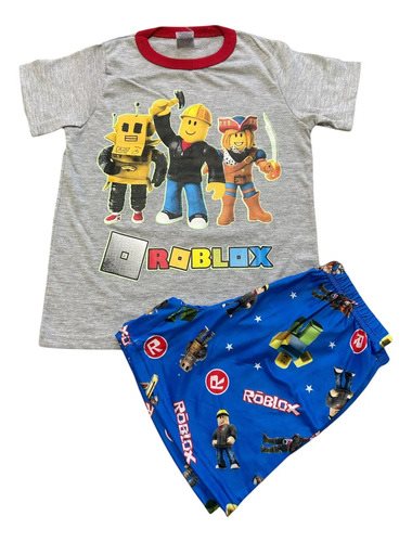 Conjunto Pijama Manga Corta Roblox Niños Verano