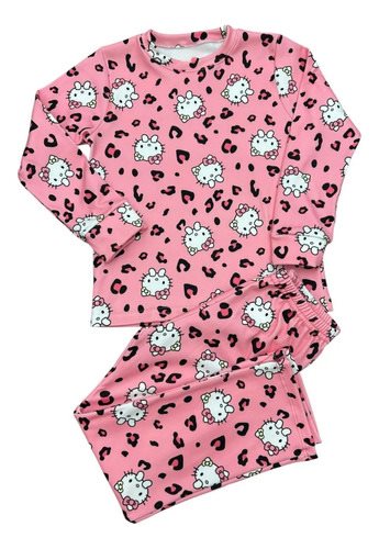 Pijama Invierno Térmico Soft Polar Hello Kitty Niños Rosa