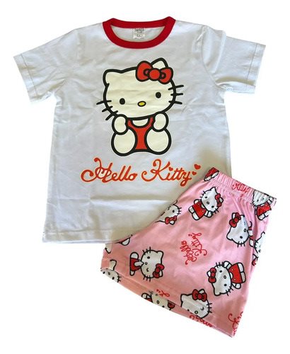 Conjunto Pijama Manga Corta Verano Hello Kitty Niños
