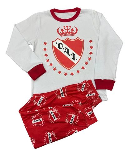 Conjunto Pijama Invierno Manga Larga Independiente Futbol Rojo