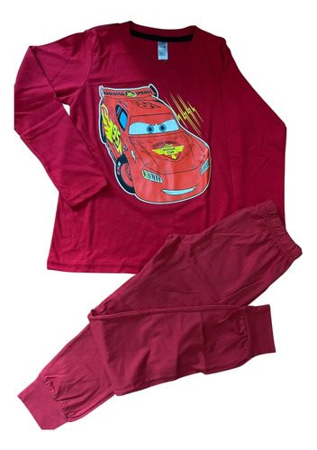 Conjunto Pijama Cars Rayo Mcqueen Niños Invierno Manga Larga