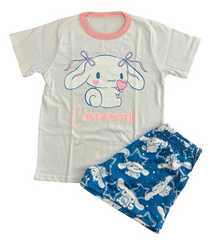 Conjunto Pijama Verano Cinnamoroll Manga Corta Niña Rosa
